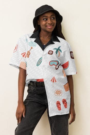 White SALTT Hawaiian Shirt