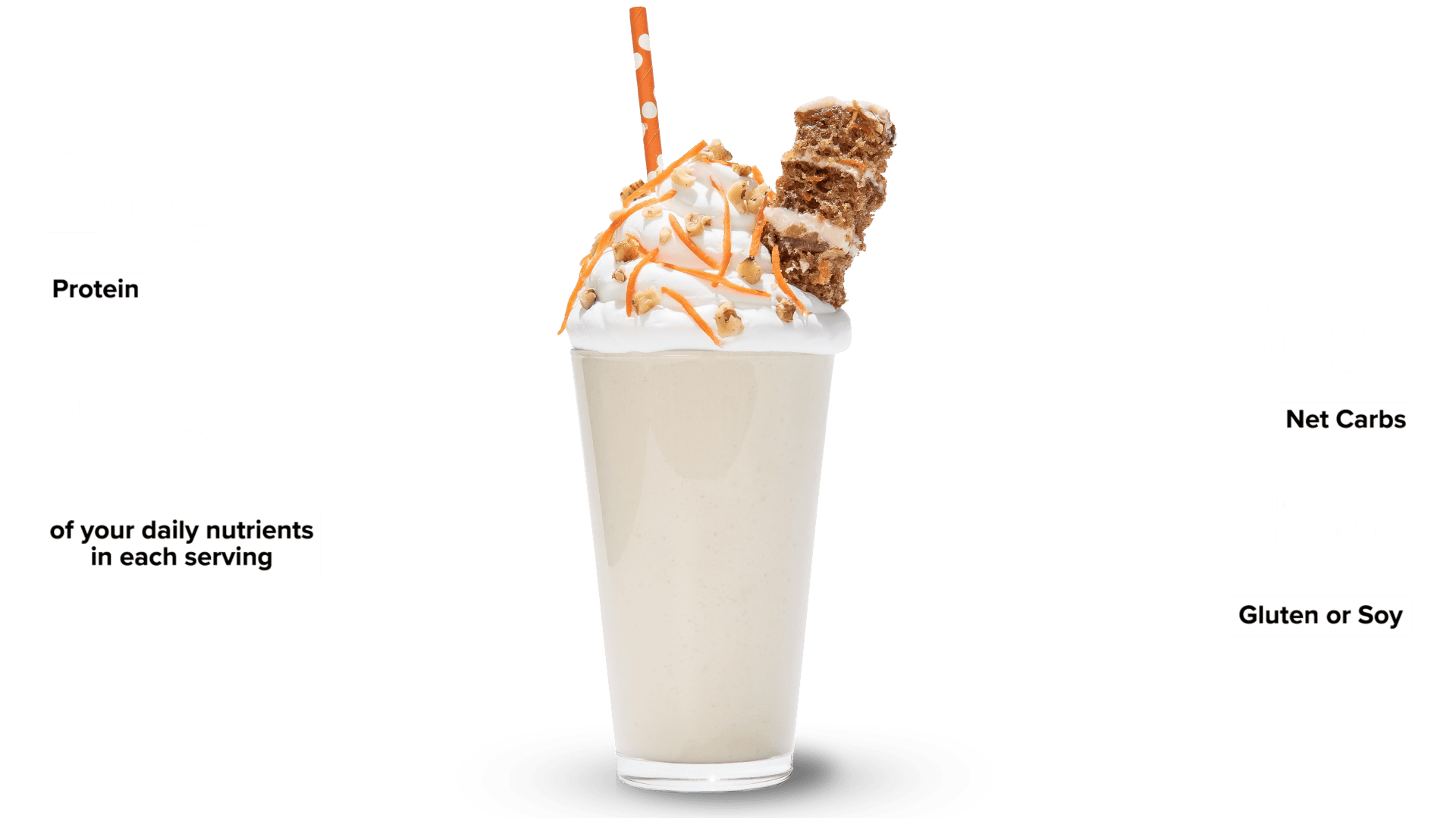 Keto Chow Carrot Cake shake with macro information