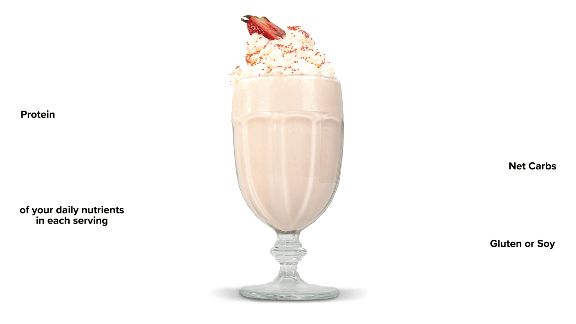 Keto Chow Natural Strawberry shake with macro information