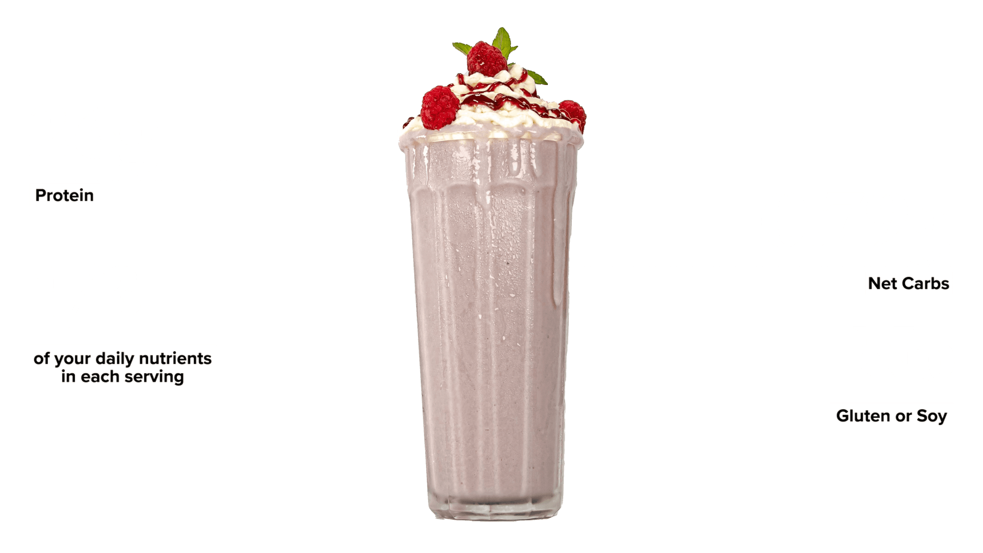 Keto Chow Raspberry Cheesecake shake with macro information