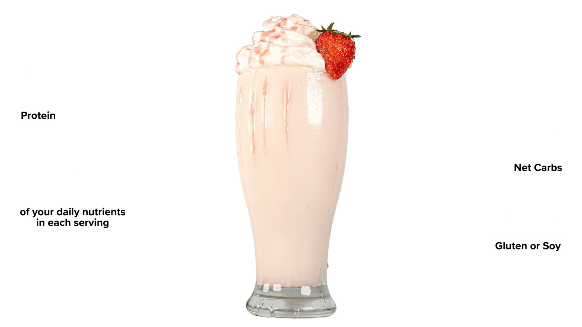 Keto Chow Strawberry shake with macro information
